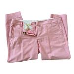 J.Crew Women's Pink 100% Cotton Trousers 14 Tapered Leg Pant Soft Twill Photo 5