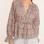 J.Crew Tie-Waist Organic Cotton Top in Liberty Giorgia Duke fabric - Size S Photo 0