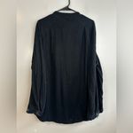 Natural Life Laid Back Deep Slate Blue Velvet Button Down Top/Blouse Size Large Photo 8