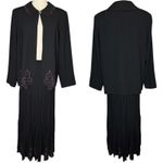 Yoakum Double D Ranch Embroidered Jacket Skirt Set Scalloped Hem Black Purple M Size M Photo 1