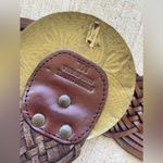 Genuine Leather Gold Buckle Belt, Size Medium/Large Brown Photo 1