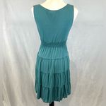 Max Studio grecian style smocked empire waist tiered turquoise dress size medium Photo 2