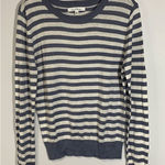 Love Tree  Women Pullover Sweater Soft Knit Striped Long Sleeve Blue White Large Photo 0