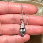 Sterling Silver Mother of Pearl Leaf 925  Necklace Photo 10