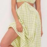 For Love & Lemons  Maureen Gingham Cut Out Bows Lime Green Lolita Cutout Dress Photo 9