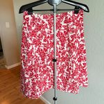 Spiegel Linen Cotton Blend Floral Scroll Paisley Red and White A-Line Skirt 12 Photo 1