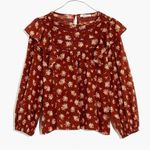 Madewell  Blouse Ladder-Trim Ruffle Top in Homestead Bouquet Sz S GUC Photo 0
