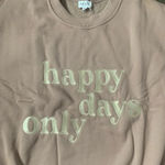 Le lis Happy Days Only Embroidered Oversized Sweatshirt - Size S - Cocoa - NWT Photo 8