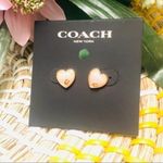 Coach Heart Enamel Stud Earrings NWT Photo 6