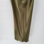 Bebe  Mini Dress Women S Green Satin Cowl Neck Cami Adjustable Spaghetti Strap Photo 8