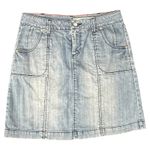 DKNY Vintage  Blue Light Wash Mini Jean Denim Skirt Size 28 Y2K Bratz Embroidered Photo 0