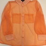 Alfani Peachy Sunrise Sheer Button Down Blouse Sz 1X Photo 3