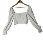 Forever 21 Corset Crop Top Women L White Long Sleeve Square Neck Coastal Cowgirl Photo 10