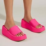 Olivia Miller Uproar Wedge Sandals Slip on Open Toe Platform Slides Pink Sz 7 Photo 0