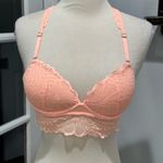 PINK - Victoria's Secret Victoria’s Secret PINK Lace Apricot Push-up Racerback Bralette Photo 1