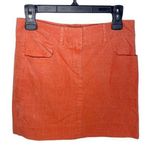 J Crew Factory orange corduroy mini skirt size 00 Photo 0
