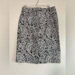 Talbots Black White Paisley Print Skirt Size 10 core classic Photo 2
