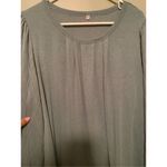 Boutique Blue Green Pleated Detail Long Sleeve Top Size 2X Photo 2