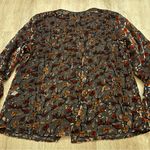 Sara Campbell Sheer Moody Floral Burnout Velvet Blouse Womens Large Made in USA Black Photo 1