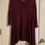 NWT Intro Red Black 3/4 Sleeve Tunic Top Mini Dress Size 2X Boho Peasant Photo 0