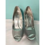Silver Glitter Heels Size 7.5 Platform, Formal, Evening Wear Silver Photo 1