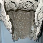 Solitaire  Crochet Puff Sleeve Top Ivory L Photo 2