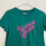 Victoria's Secret VICTORIA’S SECRET VS Tee-Jama Green Pink Graphic Tee T-Shirt Pajama SHIRT ONLY Photo 4