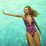 Ted Baker ππ Linear Pattern Deep Plunge Swimsuit Photo 4