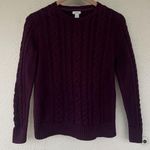 LL Bean Women’s Purple Cable Knit Sweater Size Small Long Sleeve Thick Chunky Photo 0