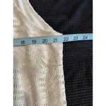 Tiana B. Cream/Silver Thread Crocheted Sleeveless Fringe Lined Slip Dress 16W Silver Size 16 Photo 5