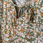 Melrose and Market  3X Floral Print Tie Neck‎ Short Sleeve Blouse Photo 1