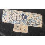 Jolt Y2K Black Velvet High Waist Skirt 9 M Ruched Back Vamp Whimsigoth Buttons Photo 5