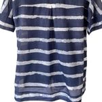 Lafayette 148  Silk Blend Striped Hi Low Blouse Photo 9