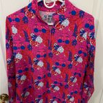 IBKUL Vibrant Pink and Blue Ladies Golf Quarter Zip Size L Photo 1