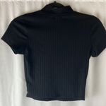 Bozzolo black short sleeves ribbed cropped top woman’s size small Photo 4