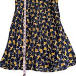 STAUD  Mini Milla V-Neck Dress in Navy Yellow Abstract Wave Print Women’s sz 10 Photo 4