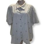 At Last & Co. Striped Button Shirt a size 22/24 New Without Tags White Photo 0