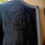 Worth Embroidered Floral Petite Denim Jacket Blue Size 12P Photo 12