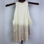Amaryllis White Tan Dip Dyed Sandpiper Ombré Knit Tank Top Size XS Photo 6