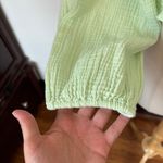 Wild Fable  Pastel Green Smocked Square Neck Long Sleeve Blouse Photo 1