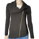 Helmut Lang Women’s Size S Black Heavy Jersey Moto Zip Shawl Collar Jacket Photo 1