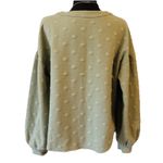Blu Pepper Size Medium Olive Green Textured Dot Pullover Balloon Sleeve Top Boho Photo 6