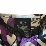 Purple white and black babydoll floral slip dress with lace trim Size M Photo 2