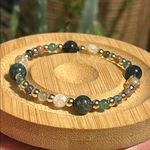 Handmade  Moss Agate + Citrine + Green Aventurine Beaded Bracelet ✨ Photo 1
