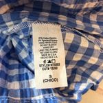 Unique Vintage NLT  Womens Retro Style Blue & White Gingham Crop Top S Photo 5