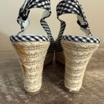 American Eagle Gingham Print Platform Wedges Shoes Women’s Size 7 Black White Photo 5