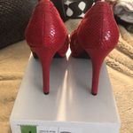 White House | Black Market LAST CHANCE 💄WHBM Open Toe Red Leather Callie Pumps, size 9 Photo 3