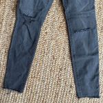 Madewell  black high rise skinny jeans 9” ripped knees Photo 2