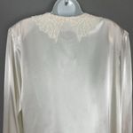 Vintage Blouse Lace‎ Collar Victorian Cream White Long Sleeve Button Photo 5