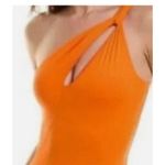 Carmen Marc Valvo  Twisted One-Shoulder One-Piece Orange Size 10 Xx1376 Photo 1